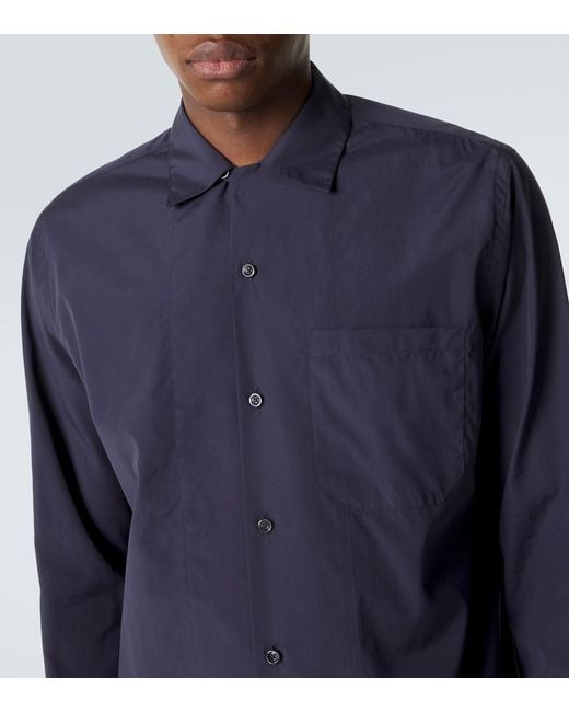 Umit Benan Blue Havana Cotton And Silk Shirt for men