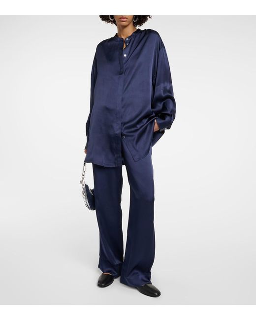 Asceno Blue Mia Silk Shirt