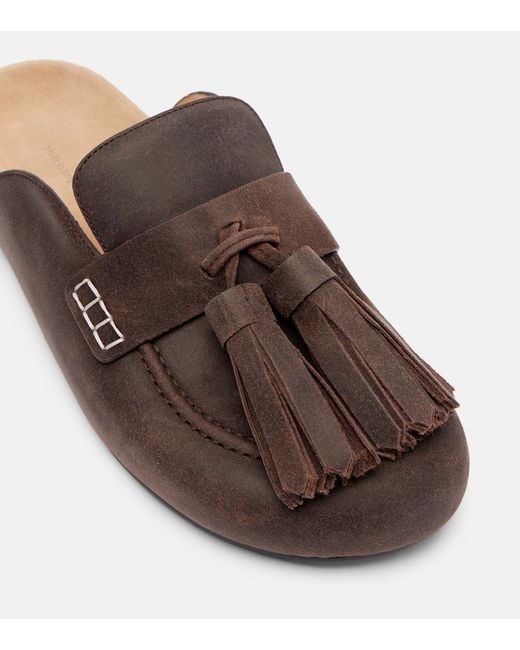 J.W. Anderson Brown Tassel Suede Mules