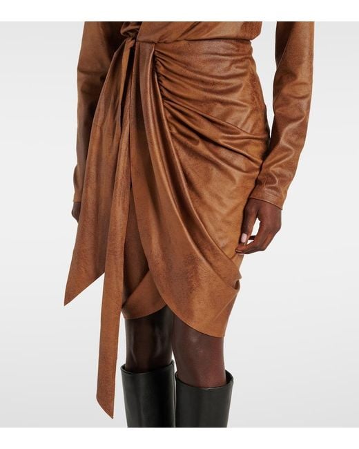 Isabel Marant Brown Aleora Draped Wrap Dress