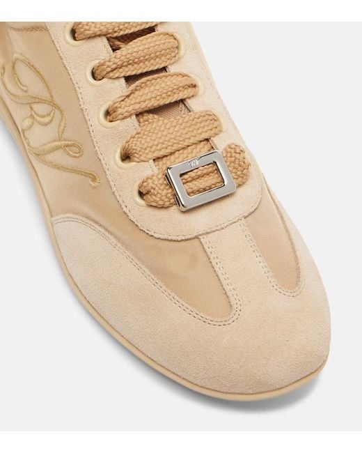 Roger Vivier Natural Sneakers Viv Low Aus Satin Mit Leder