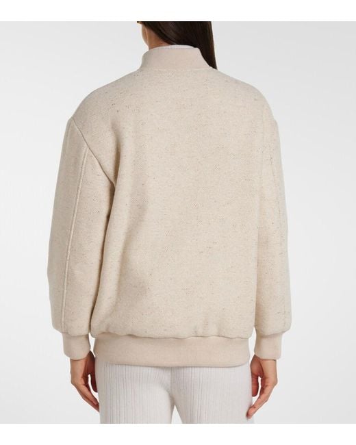 Eleventy Natural Herringbone Wool-Blend Down Jacket