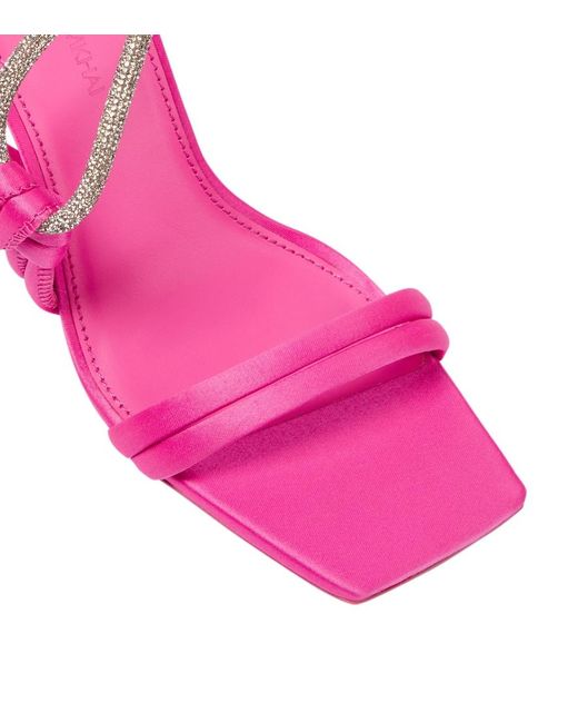 Jonathan Simkhai Pink Cassie Embellished Satin Sandals
