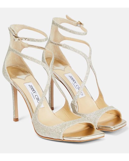 Jimmy Choo Metallic Sandalen Azia 95 Mit Glitter