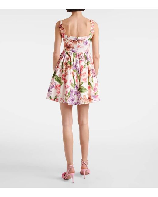 Vestido Corto Barbare De Algodon Floral Agua Bendita de color Pink