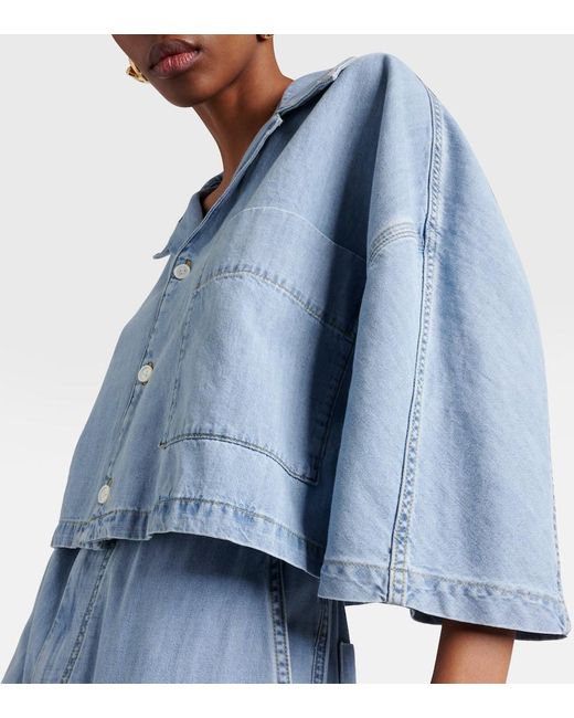 Bottega Veneta Women's Extra Bleach Denim Shirt Blue