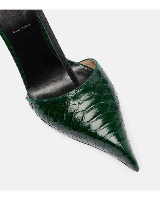 Tom Ford Green Snake-Effect Leather Pumps