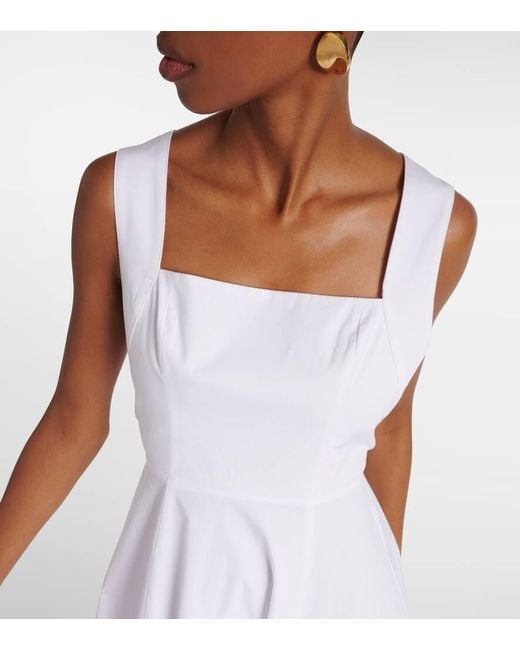 Staud White Teresa Cotton Midi Dress