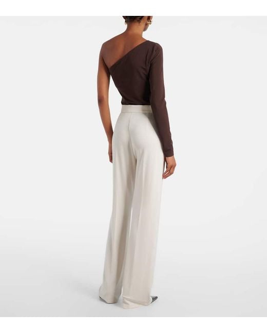 Max Mara Natural Dinda High-Rise Jersey Straight Pants