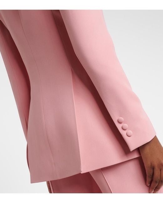 Elie Saab Pink Floral-Applique Cady Blazer