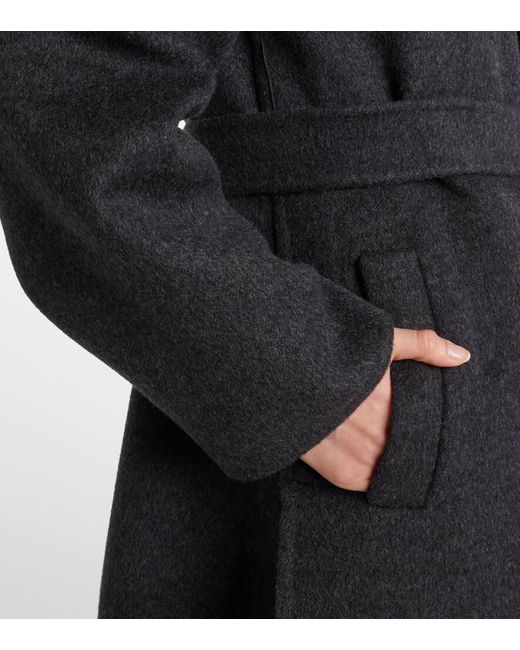 Gucci Black Gg Double-Breasted Wool Coat