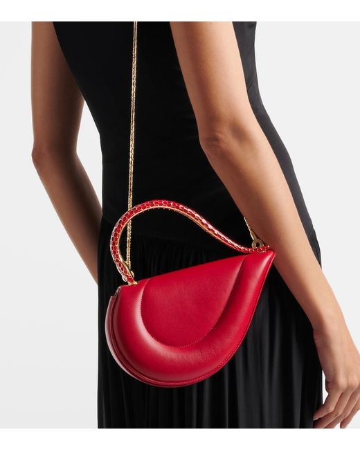 BVLGARI Red Serpenti Cuore 1968 Leather Top-Handle Bag