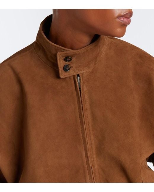 Agolde Brown Blair Suede Blouson Jacket