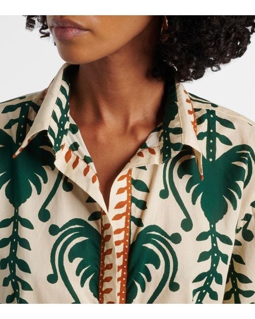 Johanna Ortiz Green Printed Cotton Shirt