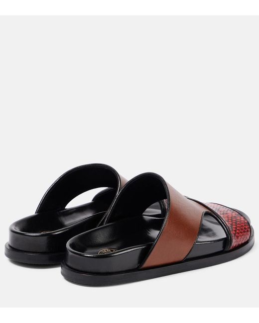 Dries Van Noten Brown Leather Slides