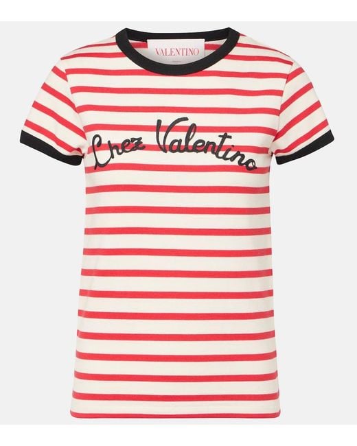 Valentino Red Chez Cotton Jersey T-Shirt