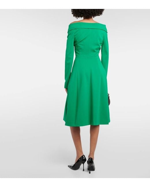 Dorothee Schumacher Green Off-Shoulder-Midikleid