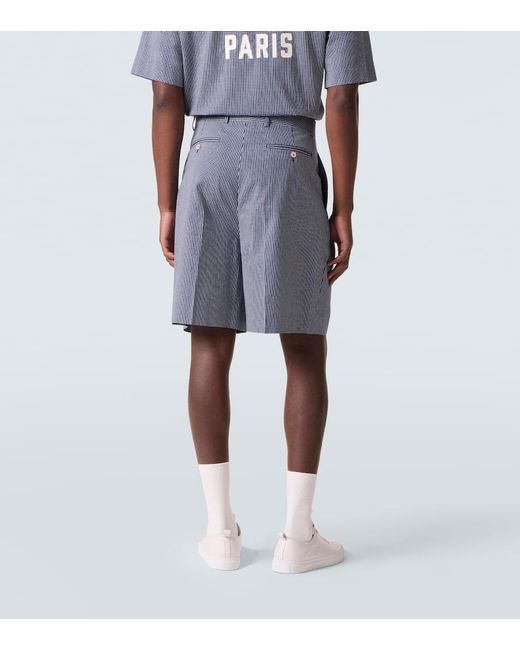 Givenchy Blue Checked Cotton Bermuda Shorts for men