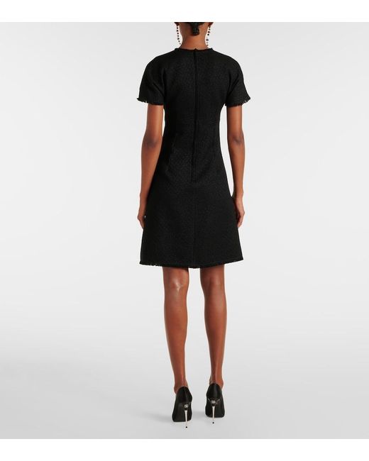Dolce & Gabbana Black Dg Wool-Blend Tweed Minidress