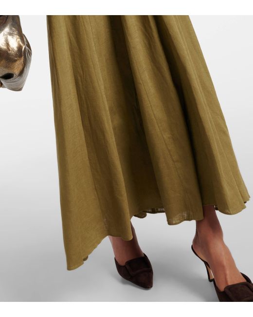 Diane von Furstenberg Green Elliot Belted Maxi Dress