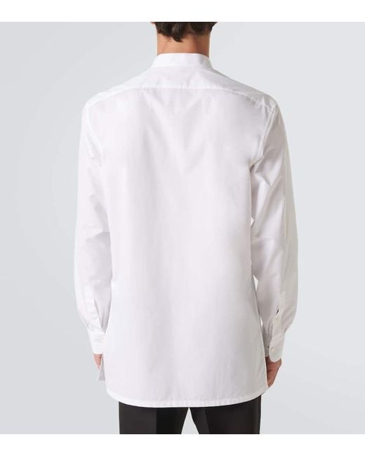 Loro Piana White Cotton Tuxedo Shirt for men