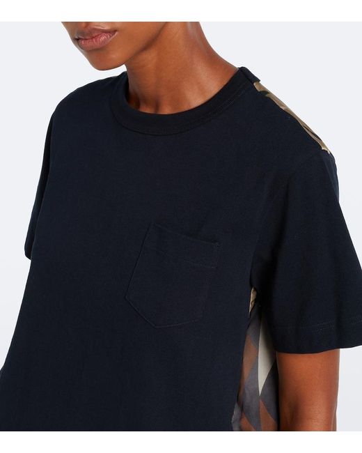 Sacai Black X A.P.C. Pleated Cotton T-Shirt