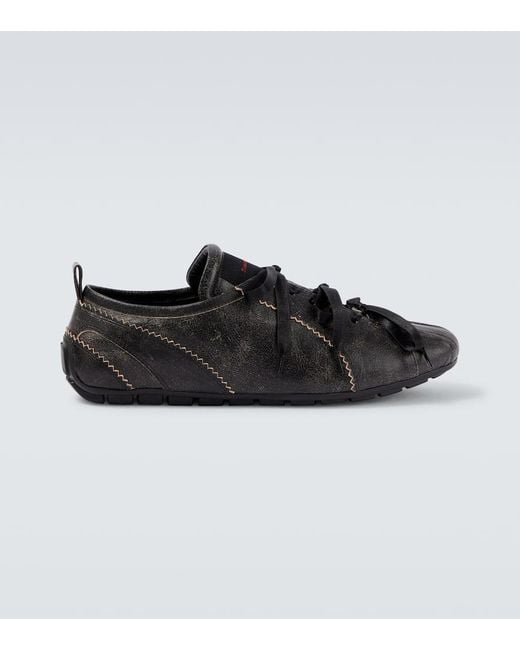 Simone Rocha Black Ballerina Grip Leather Sneakers for men