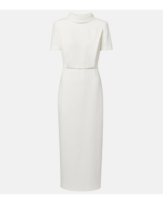 Roland Mouret White Bridal Cady Midi Dress