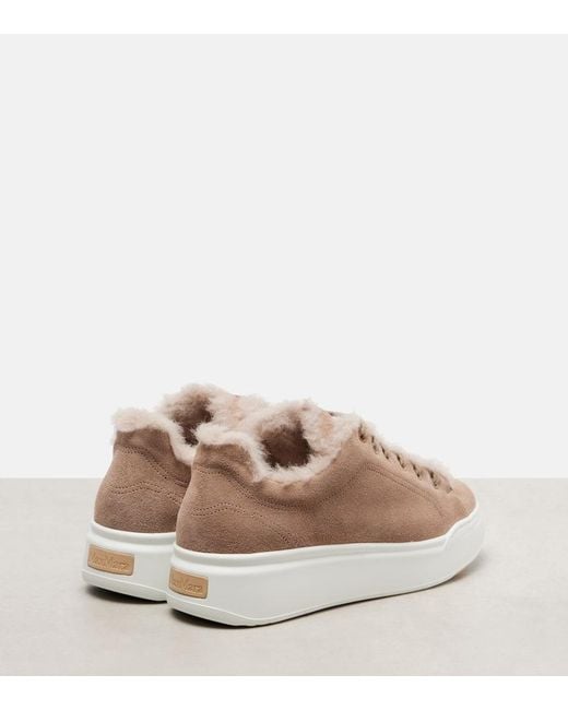 Max Mara Pink Tmaxi Suede Platform Sneakers