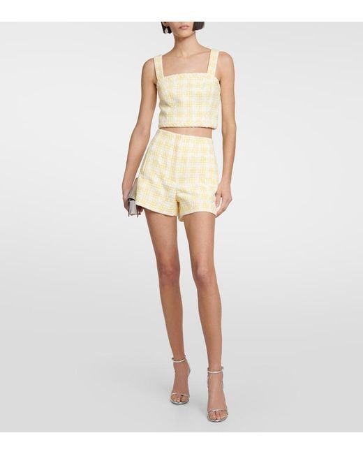 Veronica Beard Metallic Gingham Tweed Top