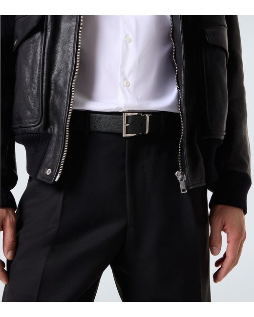Prada Black Saffiano Reversible Leather Belt for men