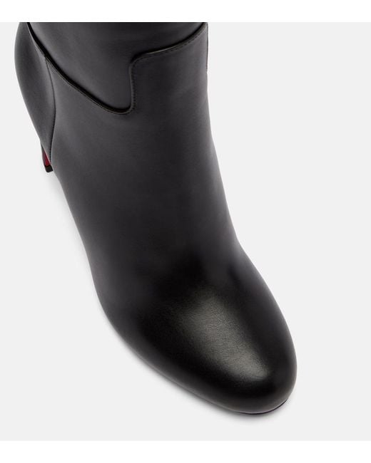 Christian Louboutin Black Loo 85 Leather Over-The-Knee Boots