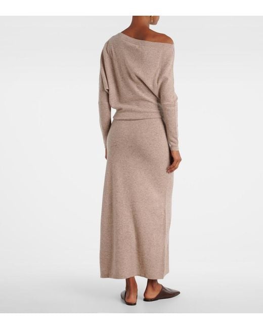 Altuzarra Natural Kasos Draped Cashmere Maxi Dress