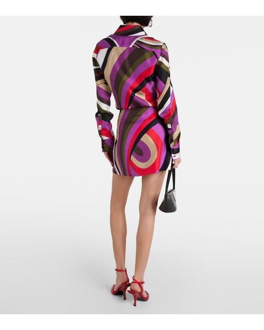 Emilio Pucci Pink Iride Silk Miniskirt