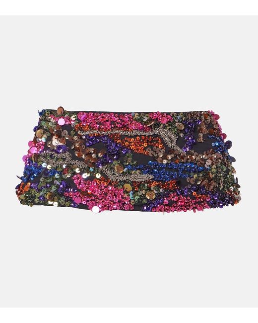 Dries Van Noten Red Sequined Belt