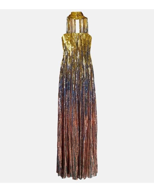 Elie Saab Multicolor Robe Mit Pailletten