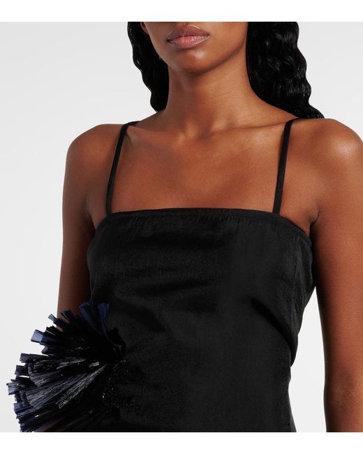 JACQUES WEI Black Besticktes Maxikleid