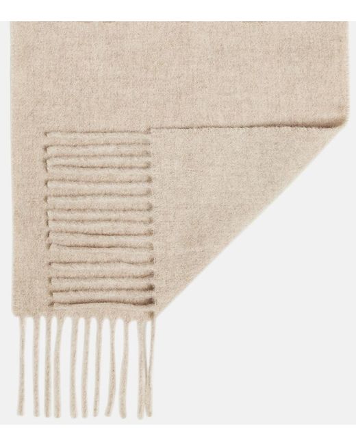 Acne Natural Canada Skinny Fringed Wool Scarf