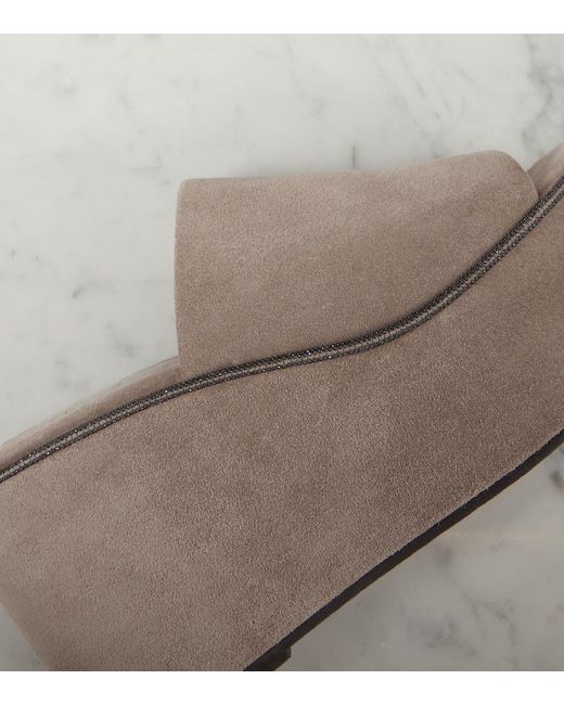 Brunello Cucinelli Gray Classic High Mule
