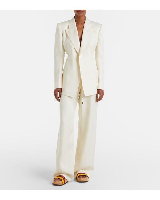 Gabriela Hearst Natural Norman Linen Straight Pants