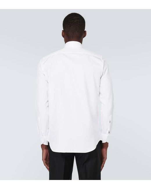 Camisa de algodon Canali de hombre de color White