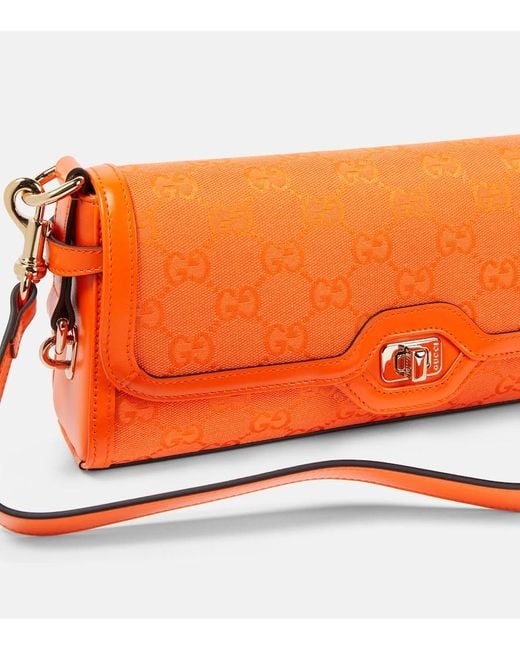 Gucci Orange Luce Small GG Canvas Shoulder Bag