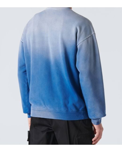 Versace Blue Medusa Tie-dye Cotton Jersey Sweatshirt for men