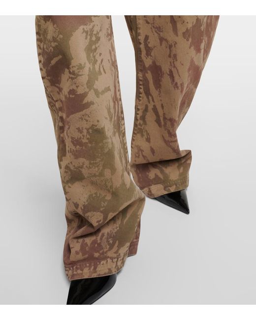 The Attico Brown Effie Camouflage Barrel-leg Jeans