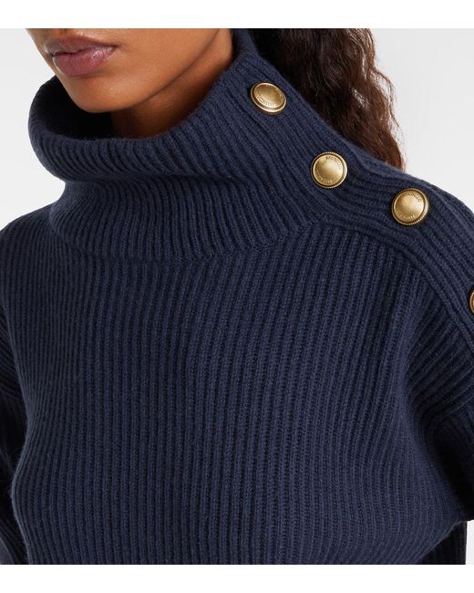 Brunello Cucinelli Blue Wool, Cashmere, And Silk Sweater