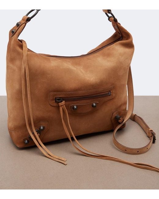 Balenciaga Brown Le City Small Suede Shoulder Bag