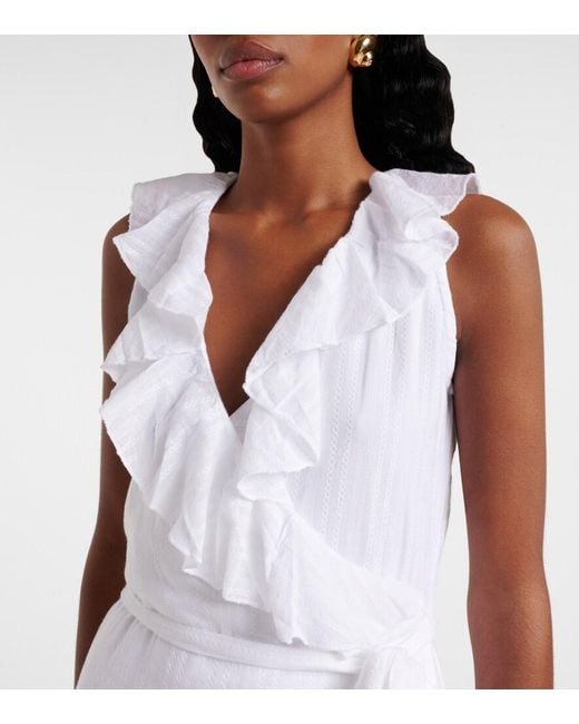 Melissa Odabash White Molly Open-Back Cotton Wrap Dress