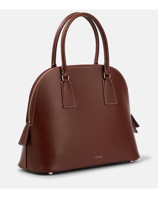 The Row Brown Nina Small Leather Tote Bag