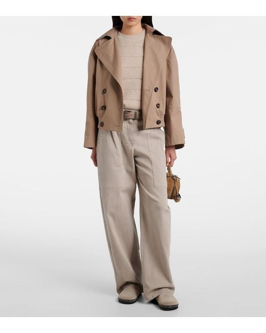 Brunello Cucinelli Natural Monili Suede Clogs