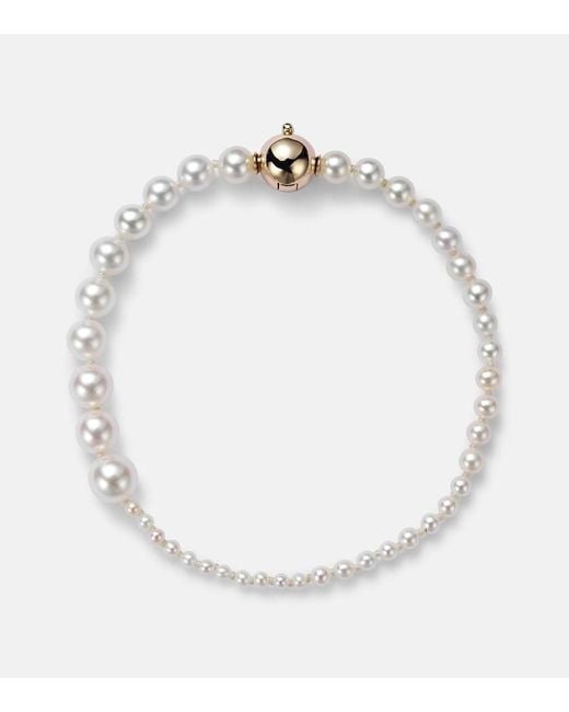 Sophie Bille Brahe White Petite Peggy 14Kt Bracelet With Freshwater Pearls